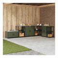 Kuchenaufbewahrung Olive Grun, 90x50x53 cm Stahlregal mit Brett-Regalen, Langlebiger Vorratsschrank, Modernes Buffet fur Kuchen Stauraum, Einfache Montage