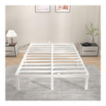Doppelbett 135 x 190 cm, wei es Gestell mit Antirutsch-Pattinen und Stauraum (35,5 cm), ideal fur Schlafzimmer und Gastezimmer