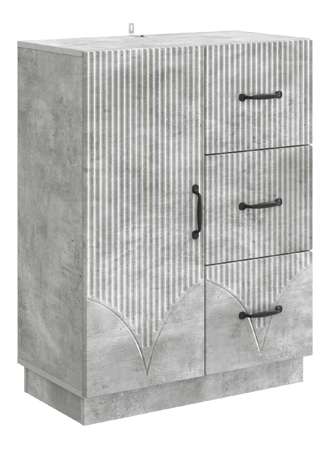 Sideboard Betongrau 66 x 34,5 x 87 cm Kommode Holzwerkstoff