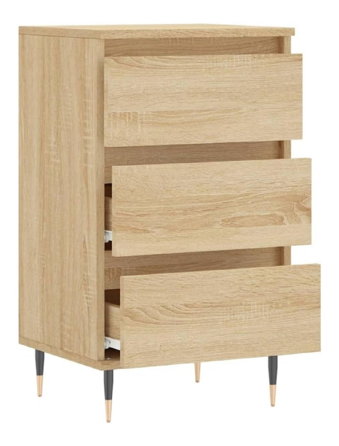 Beistellschrank Aufbewahrungsschrank Highboard Mit 3 Schubladen Flurschrank Sideboard Kommode Schrank Anrichte Schubladenschrank Standschrank 40 x 35 x 70 cm (L x B x H) Sonoma-Eiche