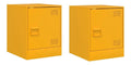 Nachttisch 2er Set Senfgelb 34,5x39x44cm Stahl Nachtschrank