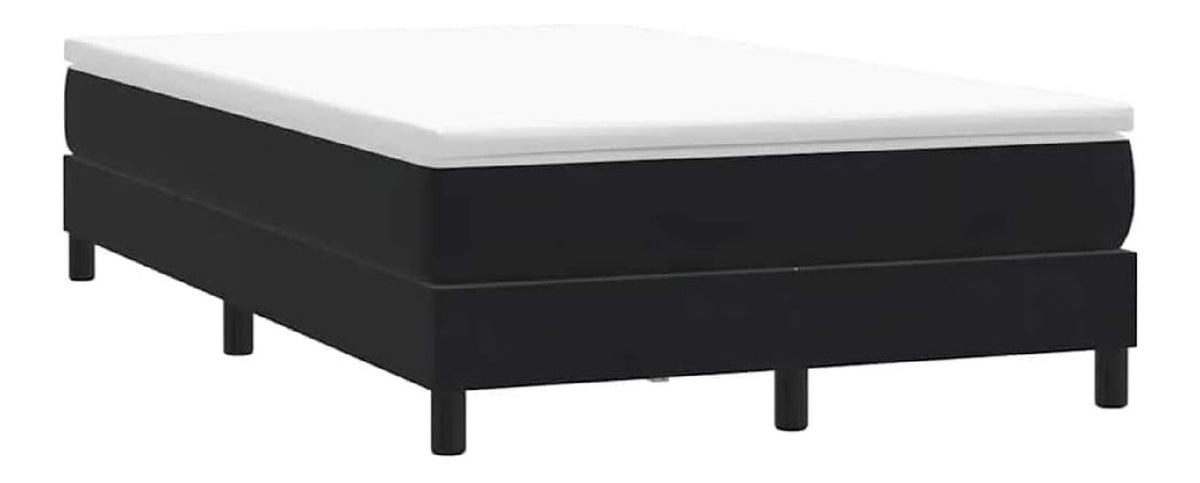 Boxspringbett ohne Matratze, Schwarz, 120x210 cm, Samtstoff, Stabiler Lattenrost, modernes Design, Robustes Schlafzimmermobel fur erholsamen Schlaf