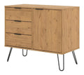 Netfurniture Kleines Sideboard mit 1 Tur, 3 Schubladen