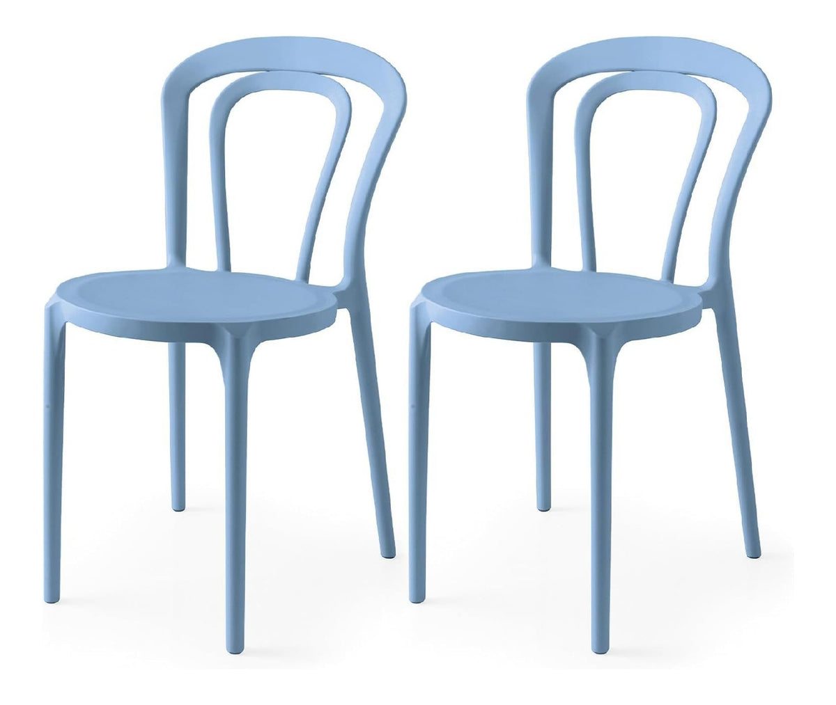 Connubia, 2 Stuhle KAFFE Polypropylen Sky Blue MATT