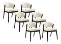 6 Stuhle aus Frottee-Stoff und Gummibaumholz, Schwarz - Wei - ZELVYN - Esszimmer