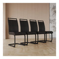 4er Set Esszimmerstuhle Schwarz PU mit C-Metallbeinen & Hochlehne