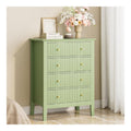 Kommode mit 4 Schubladen, Sideboard Holzkommode, Schubladenschrank fur Buro, Wohnzimmer, Schlafzimmer, Kuche, Grun