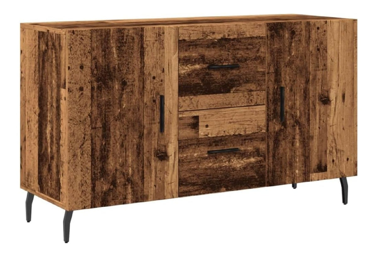 Buffet Bahut Kommode Schrank Aufbewahrung Organizer Kuche Wohnzimmer Wohnzimmer Altes Holz 100 x 36 x 60 cm Holz Braun 02_0036595