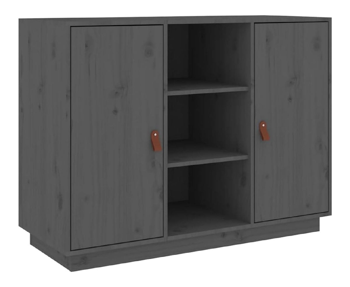 Sideboard Schrank Anrichte Beistellschrank Kommode Mehrzweckschrank Standschrank Wohnzimmerschrank Grau 100x40x75cm Massivholz Kiefer