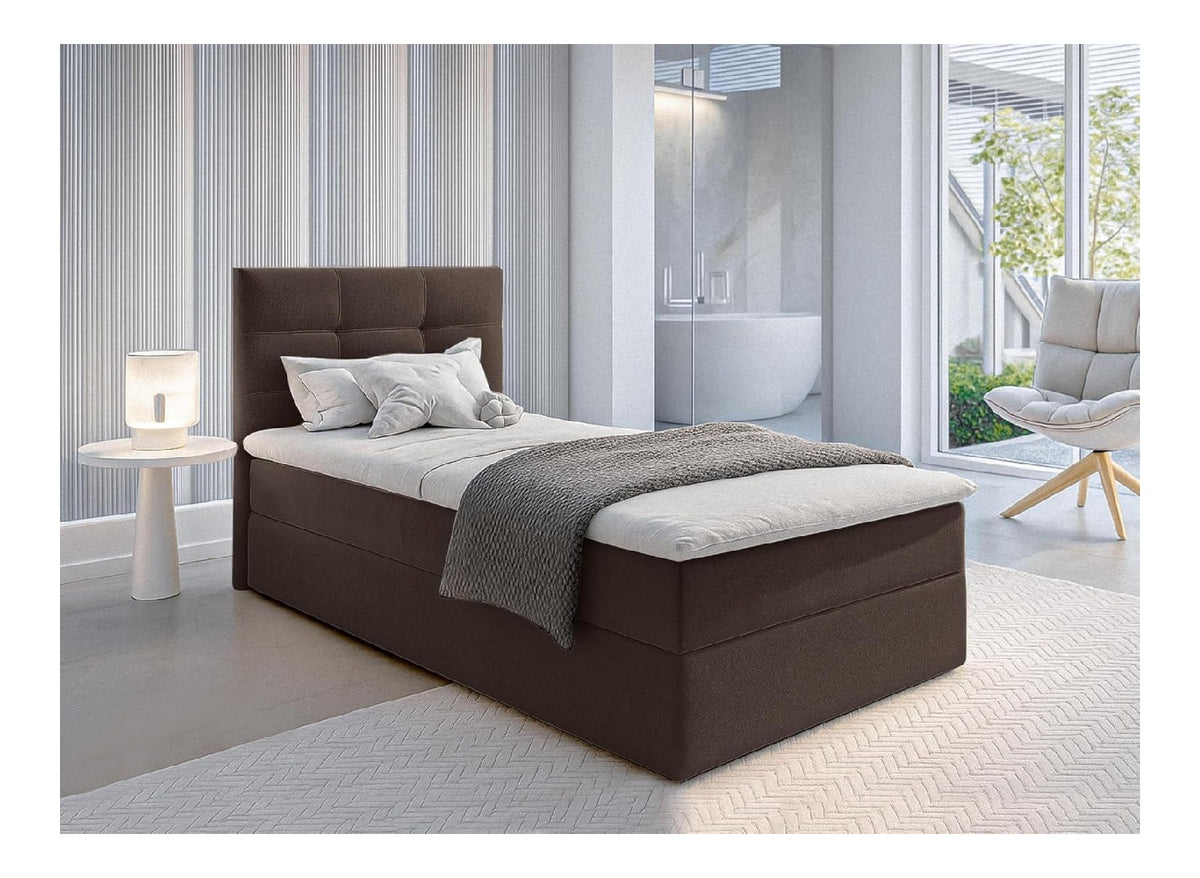 AXLIVING Stauraum Boxspringbett Braun 100x200 Bett Geceteni Gasfeder