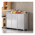Freistehender Lebensmittelschrank mit Aluminium-Legierung, Schusselschrank fur Kuche, Esszimmer, 5 Turen, 120 x 43 x 92 cm