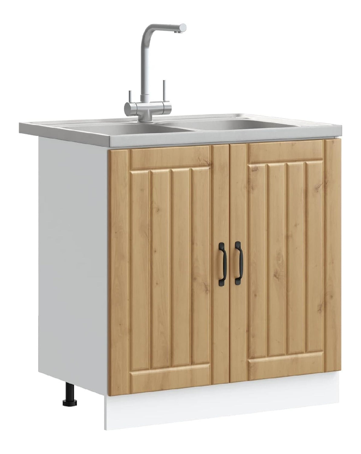Waschbeckenunterschrank Lucca 2 Stuck Eiche Handwerk 80 x 46 x