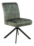 Stuhl Canton Esszimmerstuhl 180 Grad drehbar ohne Armlehnen Kuchenstuhl 48x86x55 cm Microfaser Polsterstuhl fur Esszimmer Kuche Home Office (Graugrun)