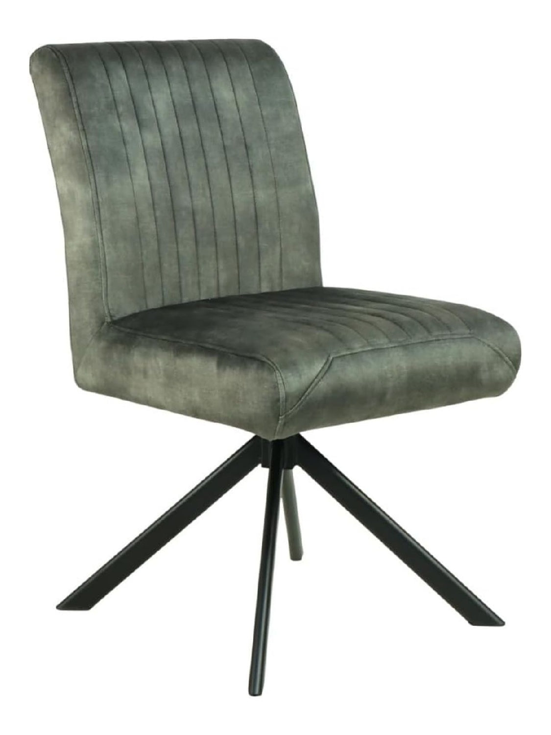 Stuhl Canton Esszimmerstuhl 180 Grad drehbar ohne Armlehnen Kuchenstuhl 48x86x55 cm Microfaser Polsterstuhl fur Esszimmer Kuche Home Office (Graugrun)