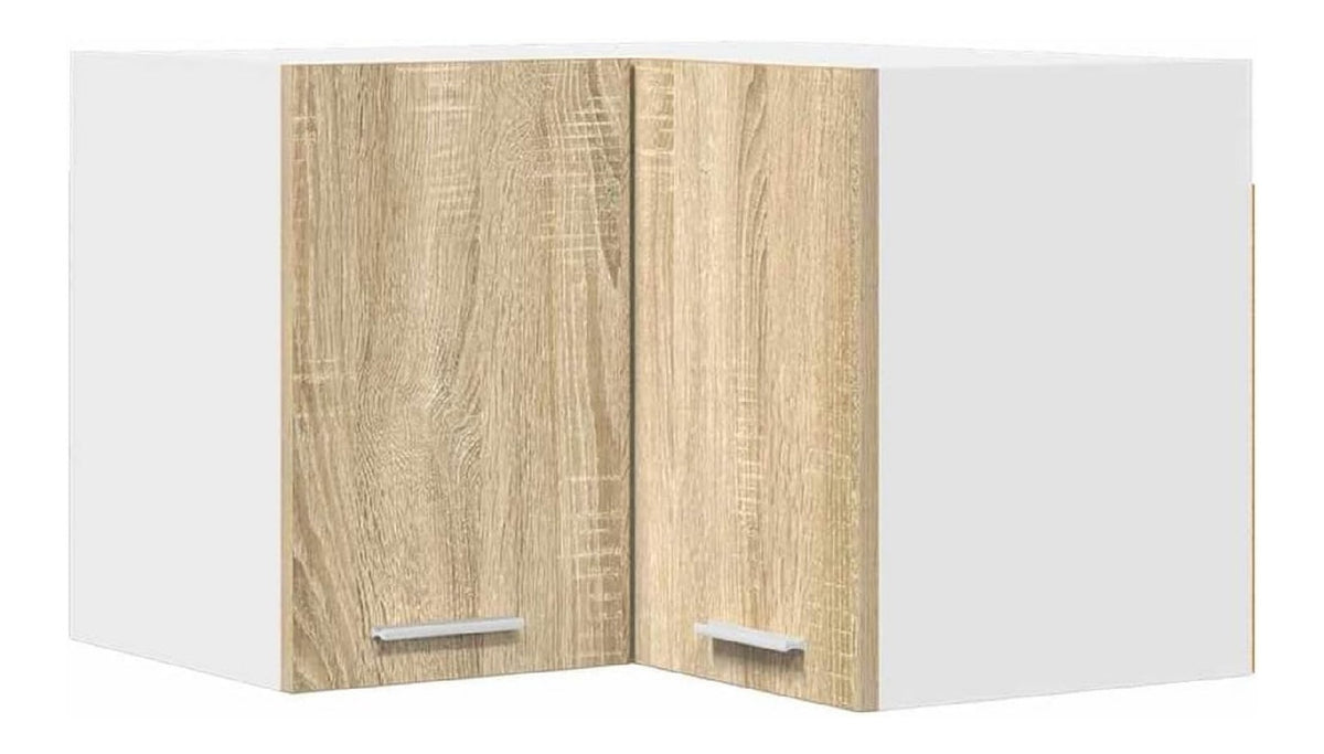 Eckschrank fur Kuche, Hangeschrank, Sonoma-Eiche und Wei , 57 x 57 x 40 cm