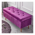 Luxuriose lila Samt Aufbewahrungsbank - Stilvolles & bequemes Schuhregal fur Wohnzimmer & Eingangsbereich Perfekte Fu stutze & Premium Dekor 80 x 40 x 45 cm