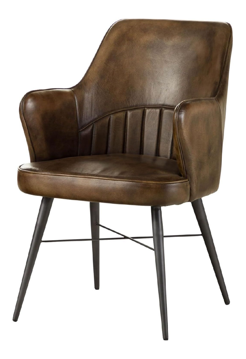 Stuhl Echtleder 55x62x84 Iron Label, Farbe:Dunkelbraun, Anzahl:1 Stuck, Material:Echtleder