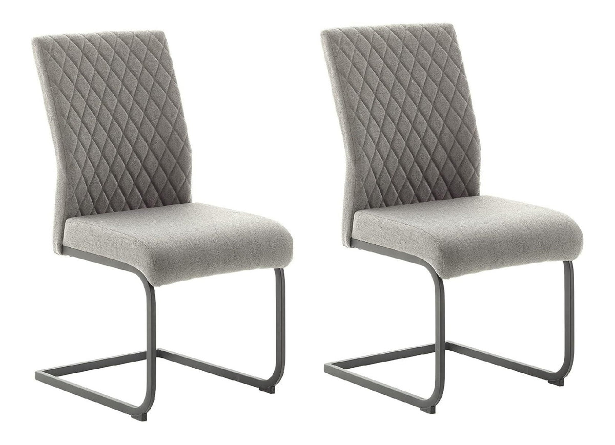 Robas Lund Esszimmerstuhle 2-er Set mit Stoffbezug Aqua Resistant Grau, Komfortsitzhohe 49 cm, Stuhl XXL 150 kg belastbar