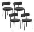 Cordstuhle 4er-Set, rund, modern, geschwungene Rucken, schwarz