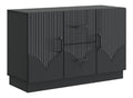 Sideboard Schwarz 89 x 34,5 x 57 cm aus Holzwerkstoff mit 2 Schubladen und 2 Schwenkturen