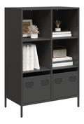 Highboard Sideboard Wohnzimmer Furniture Beistellschrank Wohnzimmer MoBel Schwarz 68x39x103,5 cm Stahl // 851382