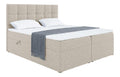 MEBLINI Boxspringbett mit Bettkasten - 160x200 - Gepolstert Doppelbett mit Matratze und Topper - Polsterbett mit Stauraum - Bett mit Kopfteil - Stauraumbett - NILS - H3/Beige Webstoff