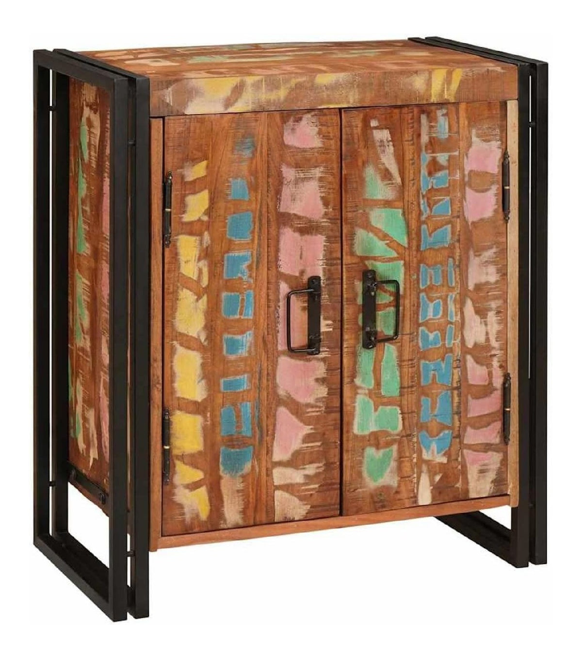 Nachttisch Massives Altholz Mehrfarbig 66 x 35 x 76 cm