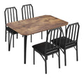 Platzsparendes Esszimmermobel-Set - 5-teiliges Tisch- und Stuhlset fur 4 Personen - klassisch Design, gepolsterte Stuhle, stabil aus Holz & Metall - Ideal fur kleine Wohnungen und Kuchen - Einfache