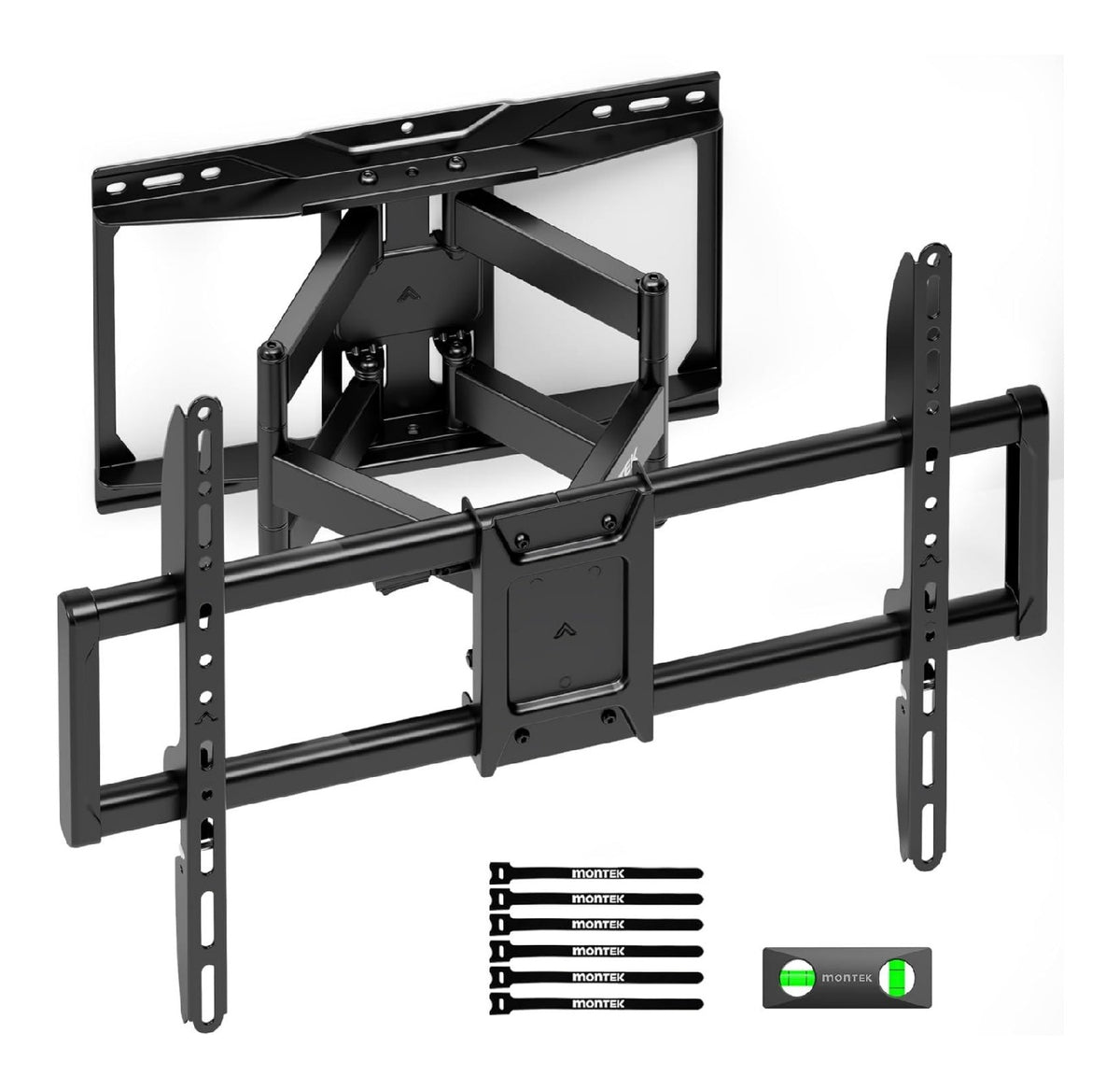monTEK Strapazierfahige vollbewegliche TV-Wandhalterung fur 94-228,6 cm (37-90 Zoll) Fernseher bis zu 75 kg, 4-fache Belastung getestet, universelle Dual-Arm-TV-Halterung, gelenkig, werkzeuglos
