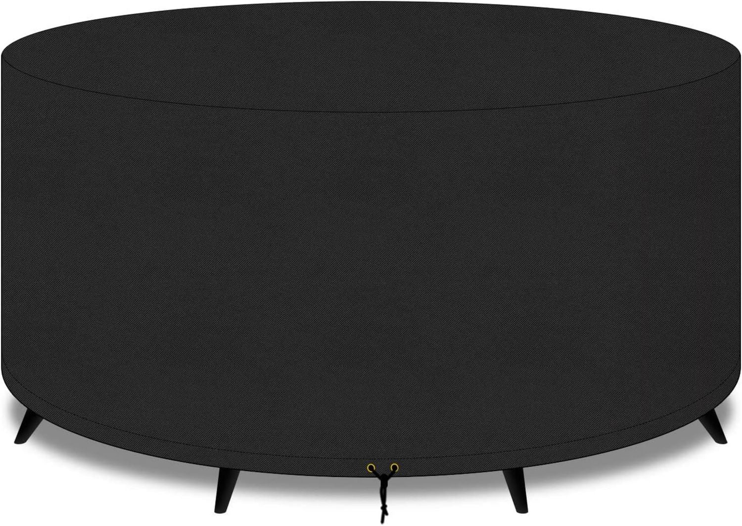 Hochwertige grosser runder Gartentisch Moebel Abdeckung 420D Rundschreiben geeignet f¨¹r Set Wasserdicht Heavy Duty Abdeckungen 250x90cm schwarz Variante 501