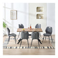LEWE Essgruppen Esstisch aus Holz mit 6 Grau Stuhlen 140 x 80 x 76 cm