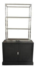 Luxus Wohnzimmerschrank Schwarz/Silber 109 x 42 x H. 201 cm - Luxus Wohnzimmermobel