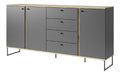 Sideboard Kandoo 180 cm - Modernes Stauraummobel in Anthrazit/Evoke Oak - Robust, pflegeleicht & mit viel Platz fur Wohnzimmer & Esszimmer