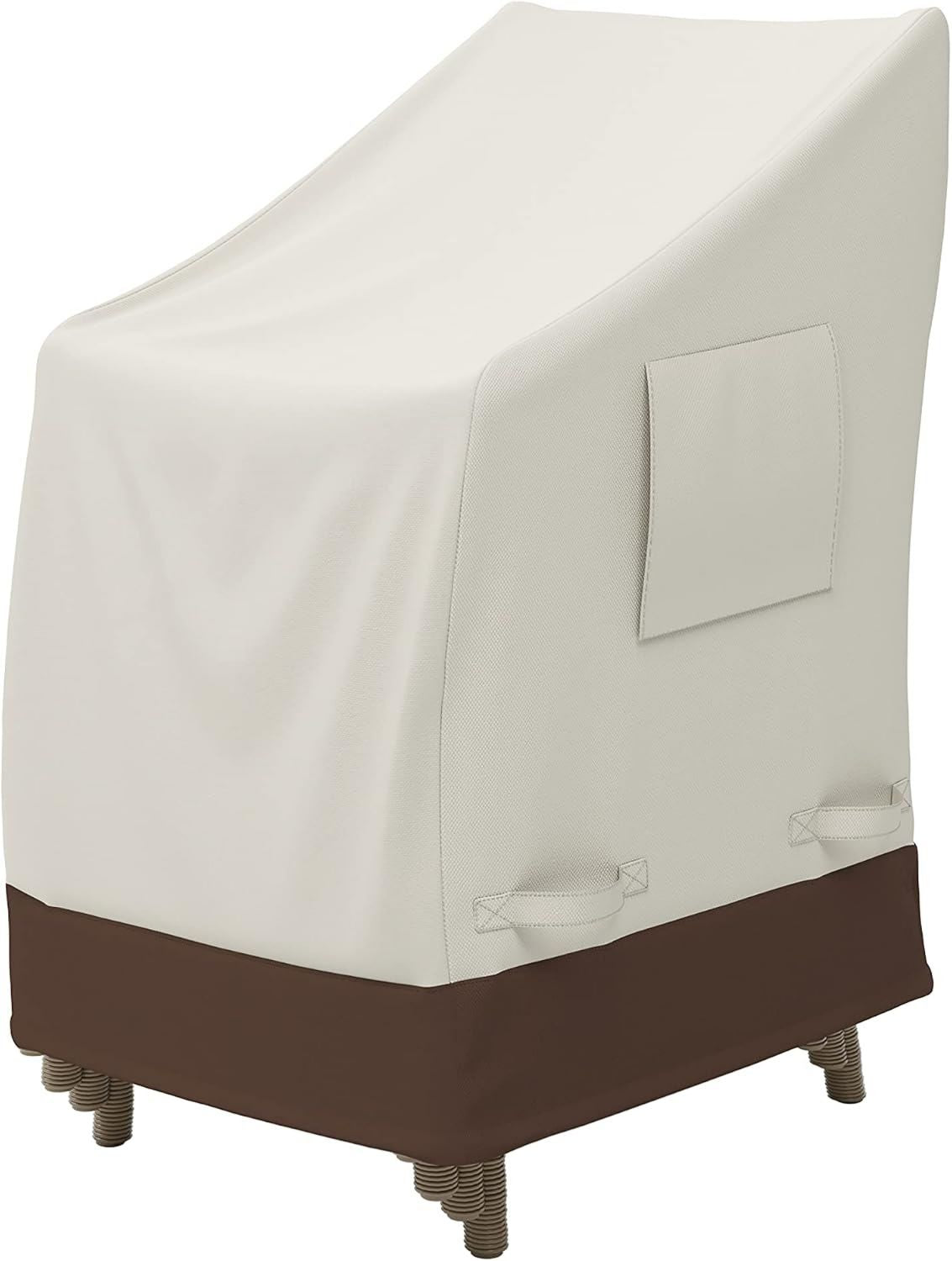 Hochwertige Amazon Basics Abdeckung geeignet f¨¹r aufeinandergestapelte Gartenstuehle Beige Hellbraun 1er Pack Variante 673