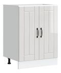 Spulenunterschrank Lucca Hochglanz-Wei Holzwerkstoff Kuchenkommode 60x46x81,5 cm mit verstellbaren Fu en, Kuchenschrank modern, wei , Stauraum fur Vorratsschrank Kuche